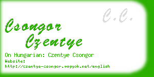 csongor czentye business card